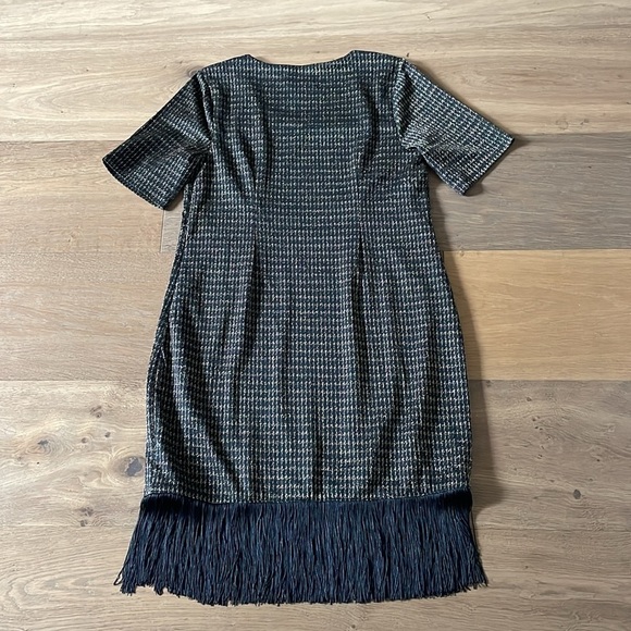 Isaac Mizrahi Live! Petite Always Isaac Lurex Fringe Hem Dress Size MP - Picture 10 of 12